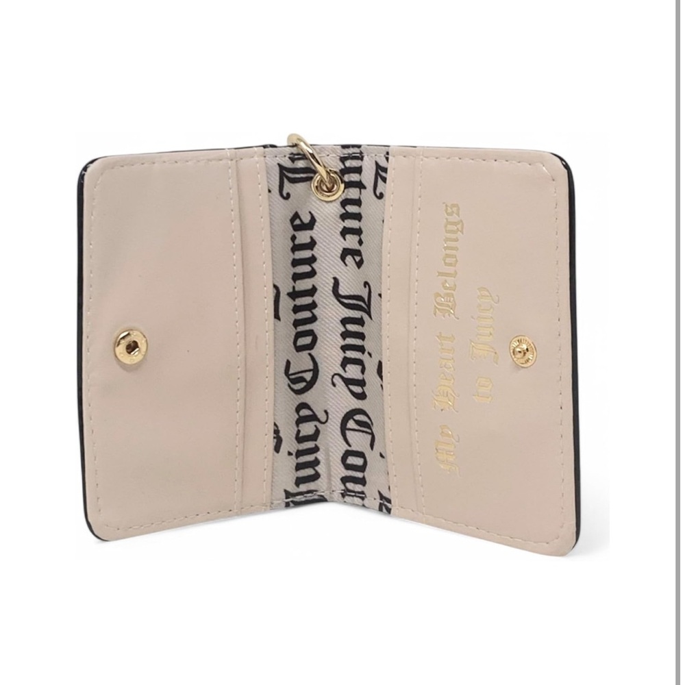 Juicy Couture NWT Black Patent Bow Card Holder - Picture 3 of 4